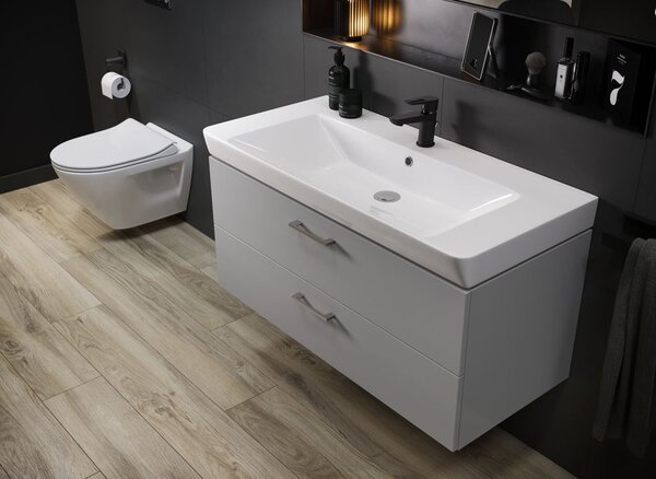 Cersanit - SET B350 LARA MILLE 80cm (SKŘÍŇKA + UMYVADLO), Šedá, S801-340-DSM