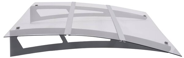 Vchodová stříška stříbrná a průhledná 120 x 90 cm polykarbonát 144828