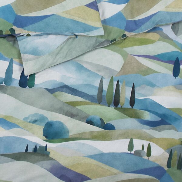 Povlečení SATÉN DESIGN tuscany zelenomodrá 140 x 200/70 x 90 cm