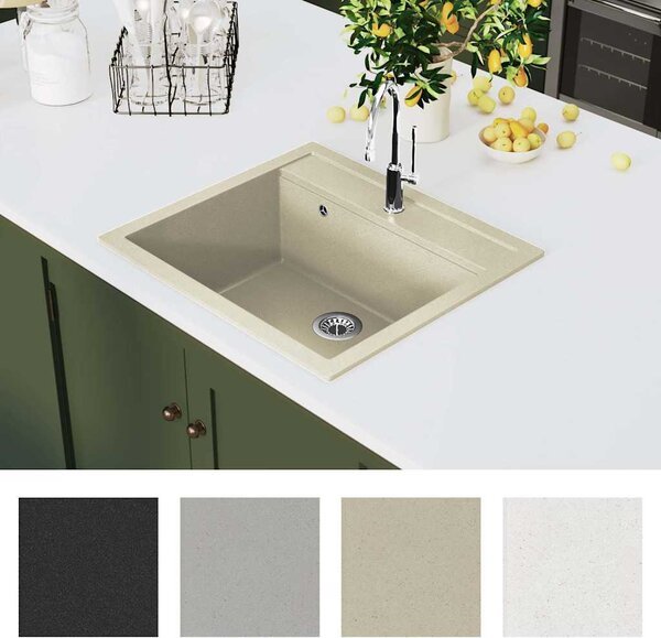 Žulový kuchyňský dřez jednoduchý béžový 144862