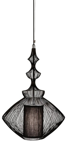 Závěsná svítidlo Forestier, Opium, stmívatelné, Černá, Obývací pokoj, Kov, Design
