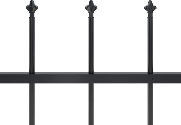 Zahradní plot Woerden s kopím nahoře ocelový 170 x 60 cm černý 144923