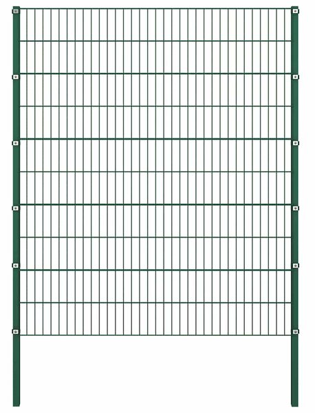 Plotový panel se sloupky železný 176,5 x 200 cm zelený 144936