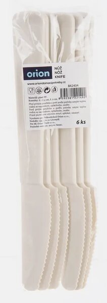 Sandy Nůž 6 ks, plastový, smetanový ORION 842404