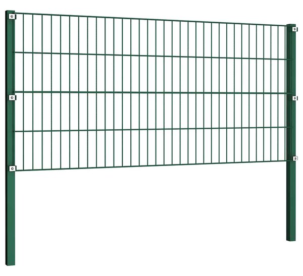 Plotový panel se sloupky železný 176,5 x 80 cm zelený 144933