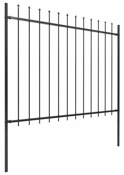 Zahradní plot s kopím nahoře ocelový 1005 x 150 cm černý 277634