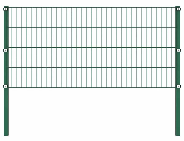 Plotový panel se sloupky železný 176,5 x 80 cm zelený 144933