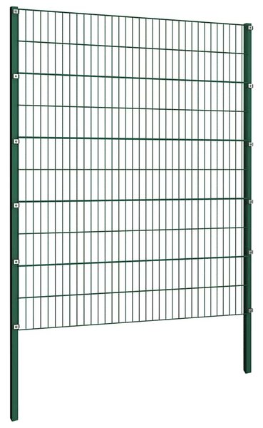 Plotový panel se sloupky železný 176,5 x 200 cm zelený 144936