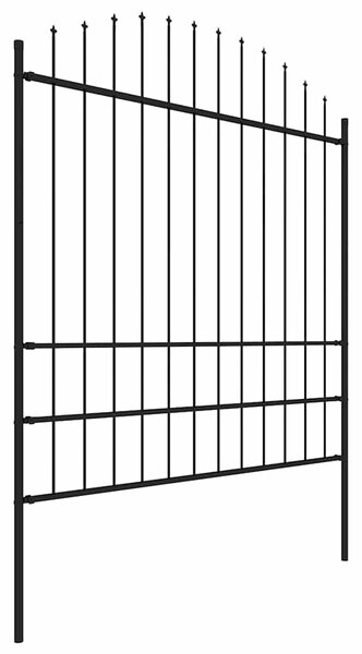 Zahradní plot Woerden s kopím nahoře ocelový 170 x 200 cm černý 144945