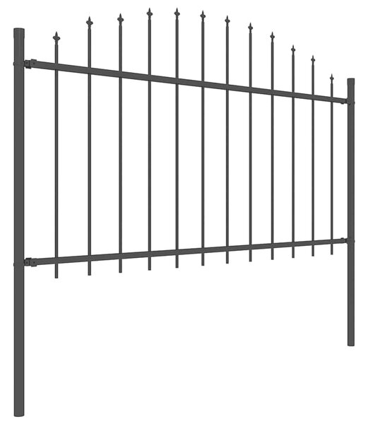 Zahradní plot Woerden s kopím nahoře ocelový 170 x 150 cm černý 144943