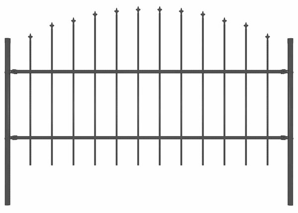 Zahradní plot Woerden s kopím nahoře ocelový 170 x 100 cm černý 144941