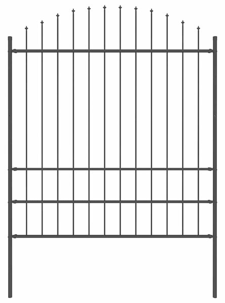 Zahradní plot Woerden s kopím nahoře ocelový 170 x 200 cm černý 144945