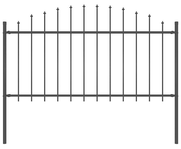 Zahradní plot Woerden s kopím nahoře ocelový 170 x 150 cm černý 144943