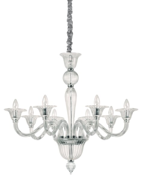 Závěsné svítidlo / Luster Ideal lux 199382 Brigitte SP8 trasparente 8xE14 40W chrom