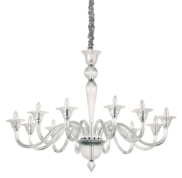 Závěsné svítidlo / Luster Ideal lux 199375 Brigitte SP12 trasparente 12xE14 40W chrom