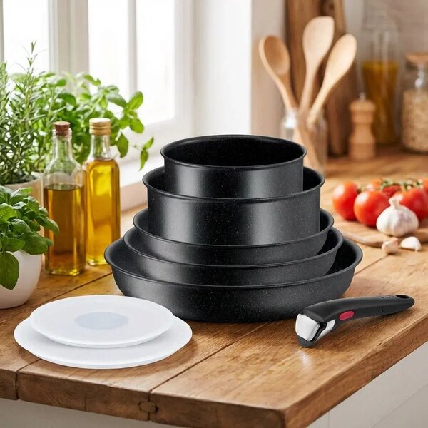 Ingenio Black Stone Sada nádobí, 8 ks TEFAL L3998802