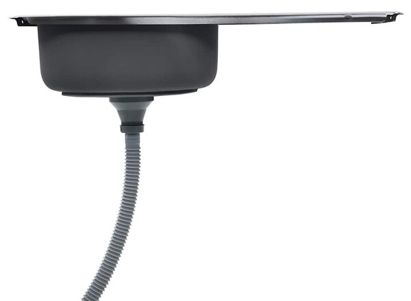 Kuchyňský dřez se sítkem a sifonem nerezová ocel 145073