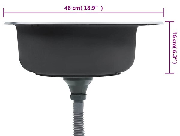 Kuchyňský dřez se sítkem a sifonem nerezová ocel 145071