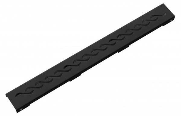 Mexen Flat nerezový sprchový žlab 80 cm, vzor M18, černá, 1723080-15