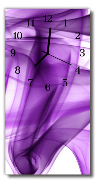 Skleněné hodiny vertikální  Umělecké kouřové fialové 30x60 cm