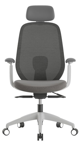 Setulo Kancelářská židle Caeli šedá s podhlavníkem
