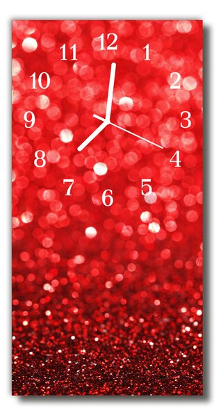 Skleněné hodiny vertikální Červený účet 30x60 cm