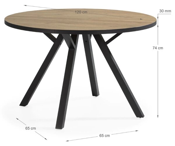 Ořechový jídelní stůl Marckeric Beni 120 cm