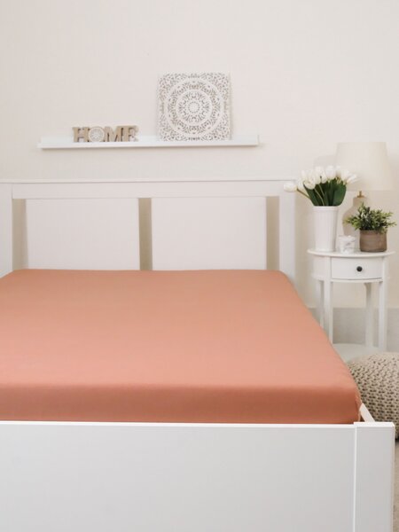 Jersey prostěradlo do postýlky Classic 60 x 120 cm – terakota