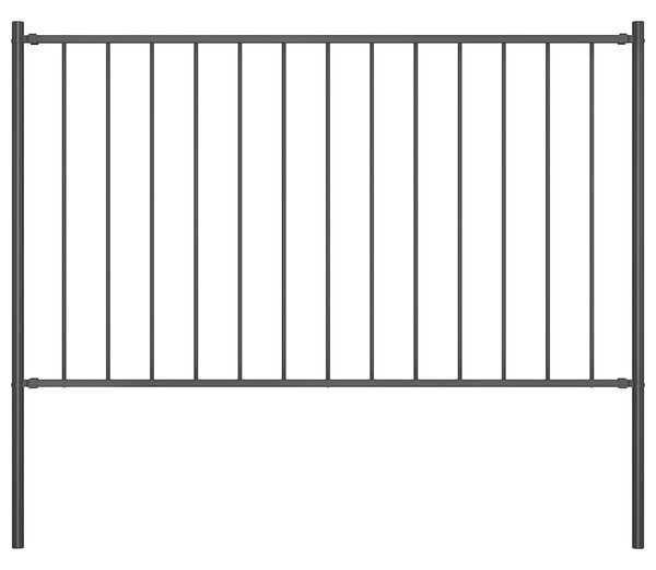 Plotový panel Woerden se sloupky ocelový 1,7x0,75 m černý 145209