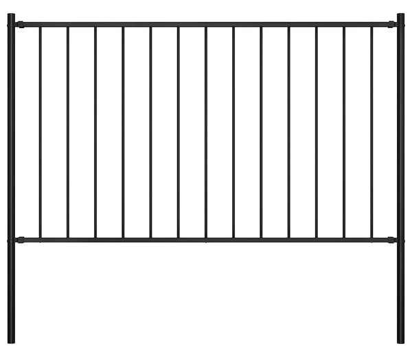 Plotový panel Woerden se sloupky ocelový 1,7x1,25 m černý 145211