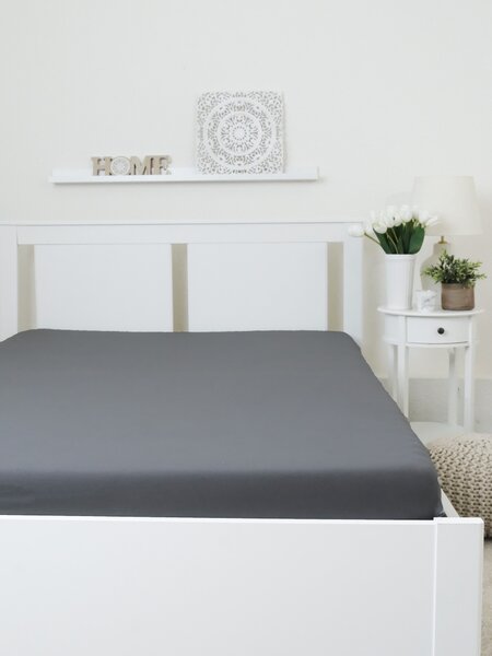 Jersey prostěradlo do postýlky Classic 60 x 120 cm – tmavě šedá