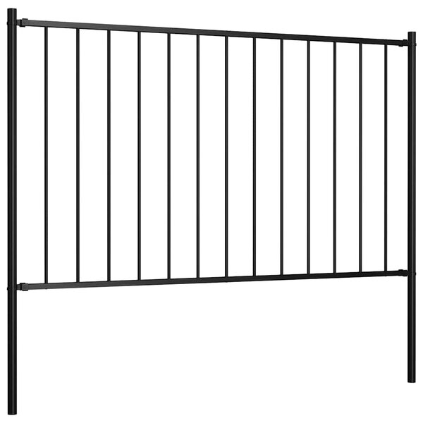 Plotový panel Woerden se sloupky ocelový 1,7x1 m černý 145210