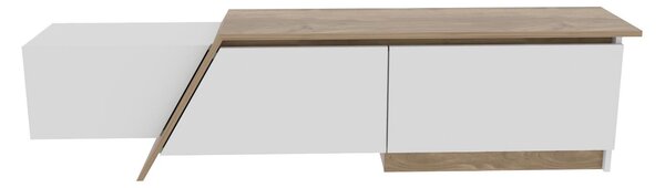 TV stolek/skříňka Zondas (bílá + ořech). Akce -15%