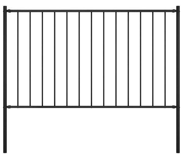 Plotový panel Woerden se sloupky ocelový 1,7x1 m černý 145210