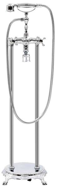Volně stojící vanová baterie nerezová ocel 99,5 cm stříbrná 145093