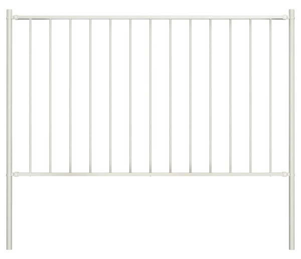 Plotový panel Woerden se sloupky ocelový 1,7x1,25 m bílý 145217