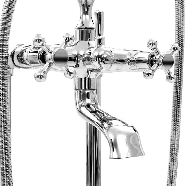 Volně stojící vanová baterie nerezová ocel 99,5 cm stříbrná 145093