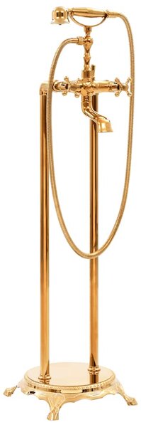 Volně stojící vanová baterie nerezová ocel 99,5 cm zlatá 145095