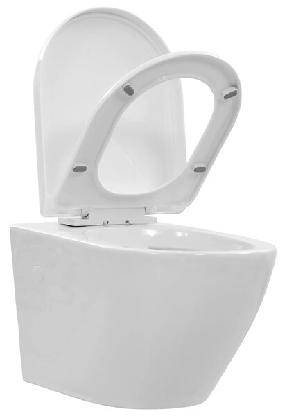 Závěsné WC bez okraje keramické bílé 145237