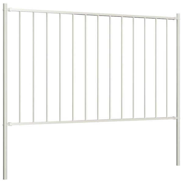Plotový panel Woerden se sloupky ocelový 1,7x1,25 m bílý 145217