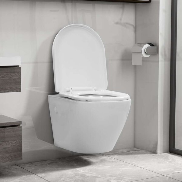 Závěsné WC bez okraje keramické bílé 145237