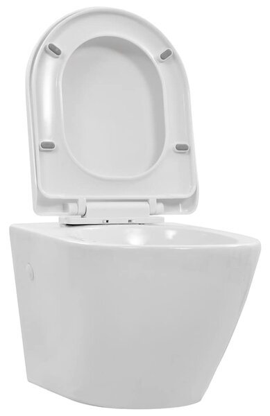 Závěsné WC bez okraje keramické bílé 145237
