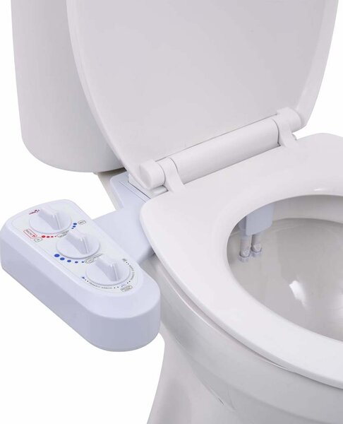 Přídavný bidet na WC sedátko teplá/studená voda dvojitá tryska 145292