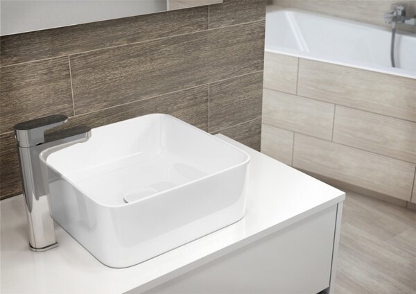 Cersanit Crea - závěsná skříňka pod umyvadlo na desku 80cm, bílý lesk, S924-005