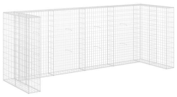 Gabionová zástěna pro popelnice pozinkovaná ocel 320x100x120 cm 145614
