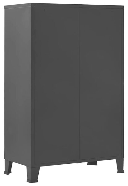 Kancelářská skříň pletivové dveře industriální černá 75x40x120 145355