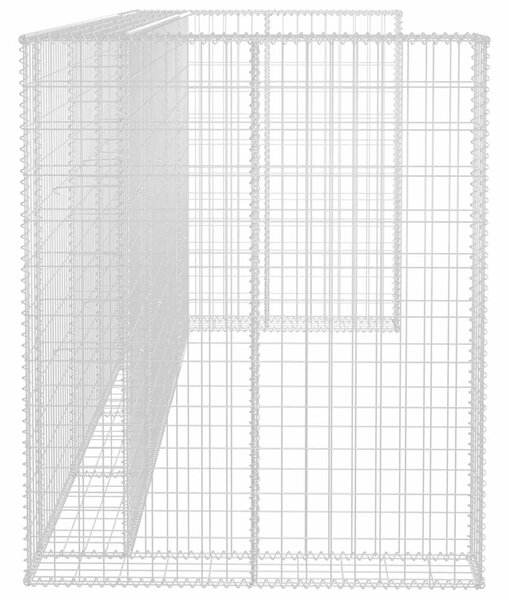 Gabionová zástěna pro popelnice pozinkovaná ocel 320x100x120 cm 145614