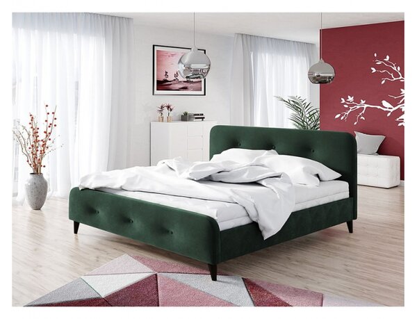 Čalouněná manželská postel bez matrace 160x200 CANDY - zelená