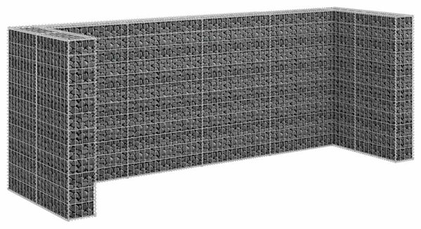 Gabionová zástěna pro popelnice pozinkovaná ocel 320x100x120 cm 145614