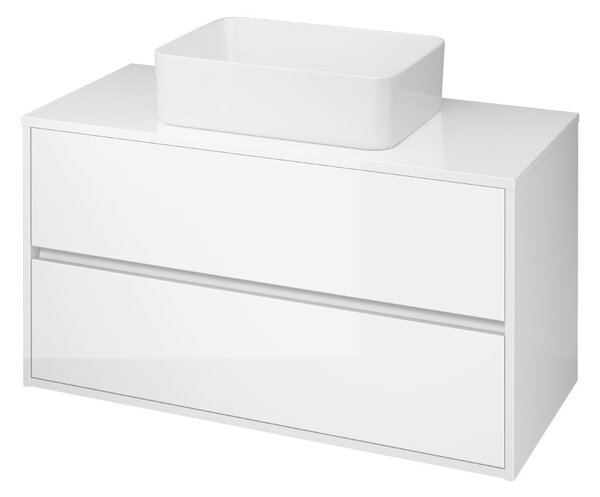 Cersanit Crea - závěsná skříňka pod umyvadlo na desku 100cm, bílý lesk, S924-006